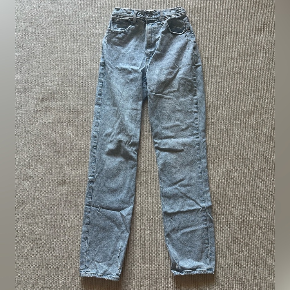 Abercrombie & Fitch Women's Light blue Straight Leg Jeans